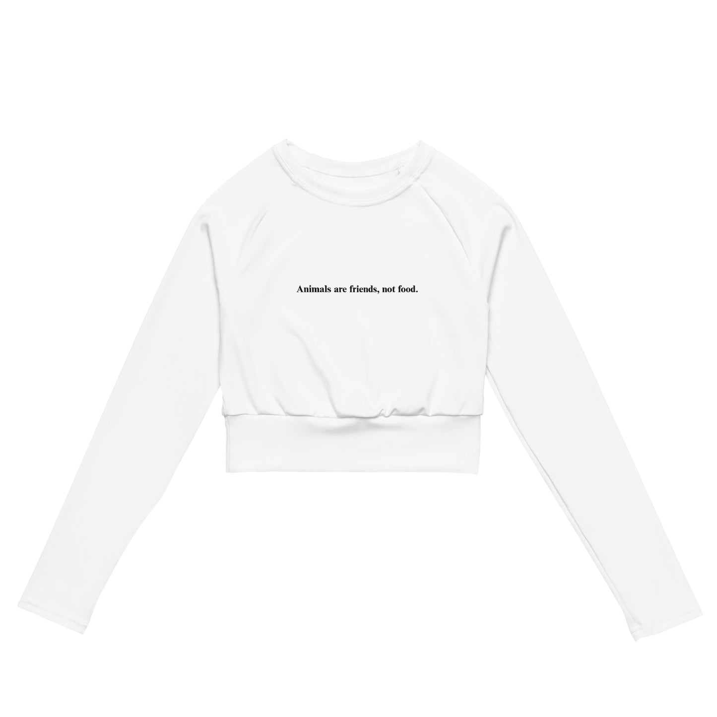 Animals are friends not food - Recycled long-sleeve crop top