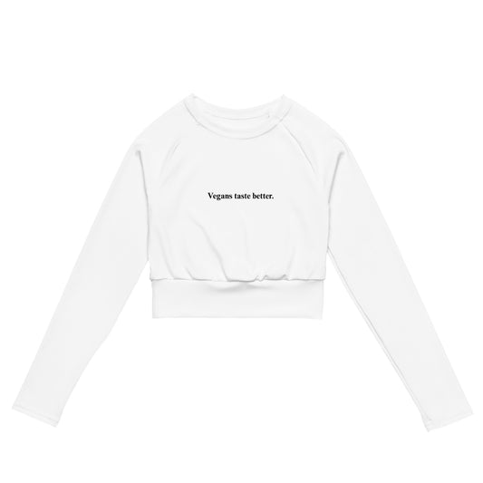 Vegan to save the world - Recycled long-sleeve crop top