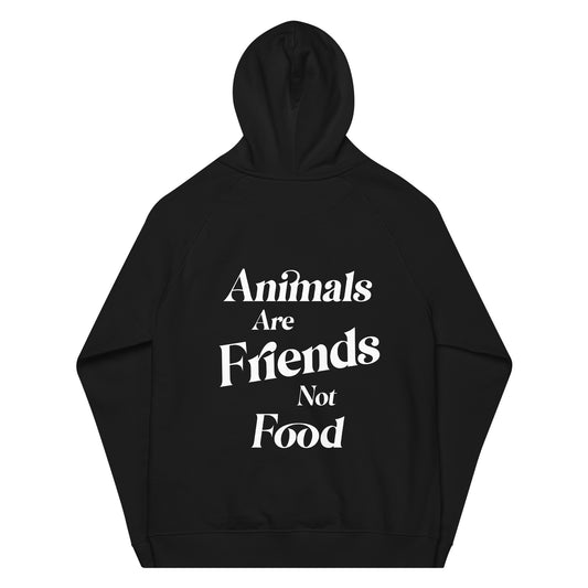 Animals are friends not food - Unisex Organic Eco Hoodie